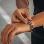 MagnetRX® Magnetic Bracelets for Men – Effective Mens Magnetic Bracelet with Carbon Fiber Inlay – Adjustable Length with Included Sizing Tool (Silver) - color: Silver Carbon Fiber (2X Strength)