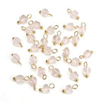 Beadia Natural Faceted Cube Stone Charms 4mm 30pcs with Untarnish Metal Accessories Loose Square Beads for DIY Jewelry Making - color: White Quartz