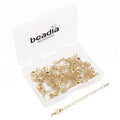 BEADIA 14K Gold Plated Extender Chains 75mm 20pcs Water Drop Extension Tail Chains for Jewelry Making Findings - color: WaterDrop