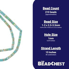 The Bead Chest Mixed Afghan Turquoise Beads 3mm Afghanistan Green Heishi Gemstone 15 Inch Strand