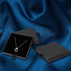 4 Pcs Jewelry Gift Box, 3.5×3.5x0.7Inch Cardboard Jewelry Boxes, Fancy Necklace Bracelet Earring Drawer Organizer Box, Kraft Empty Jewellery Boxes for Necklace Ring Earring Display Box(Black) - color: Black