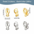 SUNNYCLUE 1 Box 40Pcs 2 Colors Clip-on Earring Converters Stainless Steel Clip on Earrings Components Gold Silver Dangle Ear Findings for Women Adult Jewelry Making DIY Crafts Supply - color: 40pcs 2 Colors Stainless Steel Clip-on Earring Converters