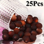 25pcs Resin Transparent Frosted Beads 16mm Cat Eye Circular Rubber Bead Spacer Bead DIY Making Friendship Bracelet Phone Chain Keychain Pen Beads Accessories (Coffee) - color: Coffee