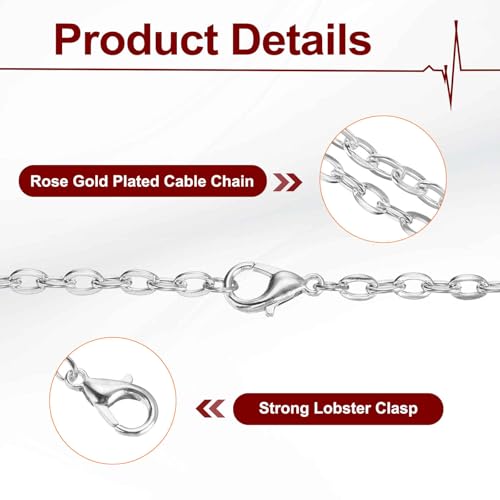 HARFINGTON 20 Pack 18 Inch Necklace Chains Bulk 3.2mm Gold and Silver Plated Cable Chains with Lobster Clasps for Jewelry Making - color: Gold and Silver, size: 18 Inch x 3.2mm