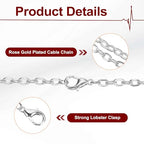 HARFINGTON 20 Pack 18 Inch Necklace Chains Bulk 3.2mm Gold and Silver Plated Cable Chains with Lobster Clasps for Jewelry Making - color: Gold and Silver, size: 18 Inch x 3.2mm