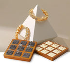 Oirlv Solid Wood Ring Display Stand - 9 Bit Ring Holder & Organizer Tray (Grey) - color: Grey