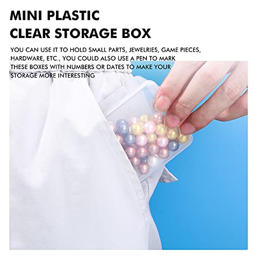 Jetec 6 Pieces Mini Plastic Clear Beads Storage Containers Box for Collecting Small Items, Beads, Jewelry, Business Cards, Game Pieces, Crafts (2.5 x 2.5 x 1.6 Inch) - size: 2.5 x 2.5 x 1.6 Inch
