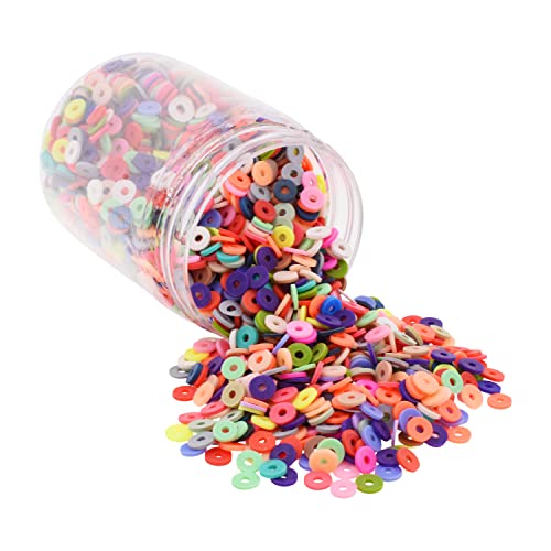 Mandala Crafts Multi Color Heishi Beads 6mm – 3000 Flat Polymer Disc Clay Beads for Adult Jewelry Making Spacer Beads, Bracelets, Necklaces, and Earrings - color: Multi Color, size: 6mm