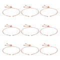 FASHEWELRY 10Pcs Adjustable Slider Bracelet Rose Gold Cable Bracelet Chains Slider Extender Chains with Cubic Zirconia Ends for Woman Jewelry Making, 7.87 Inch Long - color: Rose Gold Cable Chains, size: 7.87"