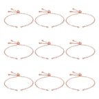 FASHEWELRY 10Pcs Adjustable Slider Bracelet Rose Gold Cable Bracelet Chains Slider Extender Chains with Cubic Zirconia Ends for Woman Jewelry Making, 7.87 Inch Long - color: Rose Gold Cable Chains, size: 7.87"