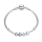 Clip Stopper Charms Sterling Silver Rondelle Spacer Bead Charm Stopper Charm for Pandora Charm Bracelets - color: Colorful (2 pcs )
