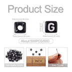 FASHEWELRY 500Pcs Acrylic Cube Letter Beads 5x5x5mm Black Square Letter G Alphabet Beads for DIY Bracelet Necklace Jewelry Making - color: Letter G