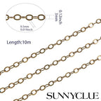 SUNNYCLUE DIY 33 Feet Antique Bronze Curb Cable Chain Link Necklace Small Width 3mm 30 Brass Lobster Claw Clasps, 100 Brass Jump Rings Antique Bronze Jewelry Chain for Jewelry Bracelet Necklace Making - color: Antique Bronze 3mm