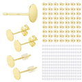 30PCS 14K Gold Plated Flat Pad Earring Posts Hypoallergenic Earring Studs with 925 Sterling Silver Post for DIY Jewelry Making Findings - color: C Style-14K Gold Flat Pad