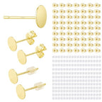 30PCS 14K Gold Plated Flat Pad Earring Posts Hypoallergenic Earring Studs with 925 Sterling Silver Post for DIY Jewelry Making Findings - color: C Style-14K Gold Flat Pad