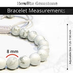 ANAYA AGATE Energy Protection Crystal Handmade Adjustable Bead Bracelet Perfect for Men, Women’s Christmas Gift - Gemstone Healing Stretch Bracelet Pulsera Para Hombre Mujer Stocking Stuffer - color: Howlite