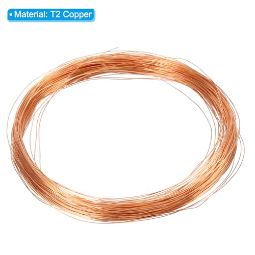 PATIKIL 99.9% Soft Copper Wire, 1Pcs 32Gauge/0.2mm Diameter 25m/82ft Spool Pure Copper Craft Wire for Jewelry Making Beading Garden Plants - size: 32Gauge