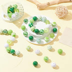 DanLingJewelry 50Pcs 20mm Green Round Bubblegum Beads Green St. Patrick's Day Beads Acrylic Round Ball Beads for Jewelry Making Bracelet - color: 50pcs - green