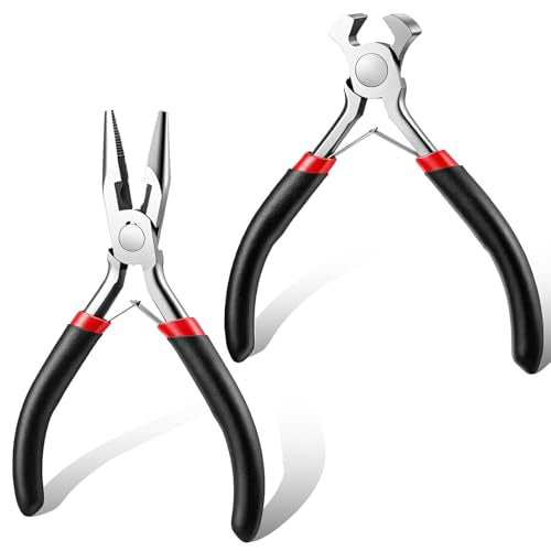 2 Pack Zipper Pliers Zippers Repair Kit Tool, Zipper Install Pliers for Replacement Repair, Stainless Steel Jewelry Plier Fix End Cutting Plier Hand Fix Tool for Stops Repairs