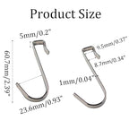 20Pcs J Shaped Stainless Steel Hanger Hook,Clip-on Wire Rack Hook, Hanging Sink Grid Hooks Wire Shelf Hooks for Kitchen Bedroom Office, Silver - color: Silver, size: 0.34"