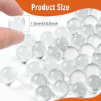 400 PCS Clear Marbles, Clear Glass Marbles for Vase Fillers, Round Marble Beads for Marble Run Game, Glass Beads Bulk for DIY Home Decoration, 4.6lb, Approx. 400 pcs