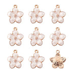 Beadthoven 100pcs Enamel Charms Cherry Blossom Daisy Flower Pendants Gold Plated Small Cute Bulk for Jewelry Making Bracelet Necklace Earrings Keychain DIY Accessories - color: 0Lavender Blush