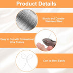 HARFINGTON Craft Wire 148ft Length 28 Gauge Stainless Steel Craft Jewelry Wrapping Wire Tarnish Resistant Beading for Jewelry Making Supplies Crafting, Silver - size: 28 Gauge X 148ft
