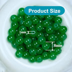 Jabrand 145pcs Glass Beads, 8mm Glass Beads for Barcelet and Jewelry Making DIY Crafts (Green) - color: Green