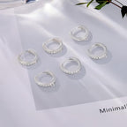 6Pcs Zirconia Hoops for Earrings Making, 925 Sterling Silver Ear Hooks Round Small Zirconia Huggie Hoop with Loop, Silver Leverback Hoops Dangle Earring Making Gold Jewelry Findings Supplies Set - color: 6PCS_SilverB