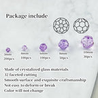 480pcs Crystal Glass Beads 3mm 4mm 6mm 8mm 10mm Round Faceted Glass Spacer Beads for Bracelets Necklace Earring DIY Jewelry Making Craft(Crystal Purple) - color: Crystal Purple