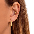 Me&Hz Gold Huggie Earrings Small Huggie Hoop Earrings for Women 14K Gold Plated Hypoallergenic Cubic Zirconia Huggies Mini Silver Hoop Earring for Women - color: Paperclip Hoop,Gold