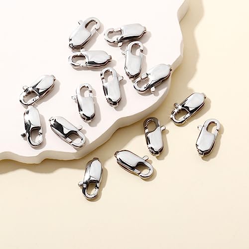 15PCS 16MM Lobster Clasps 316 Stainless Steel Lobster Claw Clasps Bulk for Necklace Bracelet Jewelry Making DIY Craft - color: Stainless Steel, size: 16MM