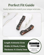 Copper Bracelet for Men, 2X Strength 99.99% Pure Copper Magnetic Bracelet with Magnets, Butterfly Clasp Design, Adjustable Length with Sizing Tool - color: Black