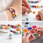 Perlin Turquoise Gemstone Strand Beads 8 mm Stone Mixed Colour Set Ball Bead Strand Bead Necklace Gemstone Beads with Hole for Threading Jewellery Chain Bracelet