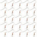 TOAOB 100pcs Earring Hooks Hypo Allergenic French Ear Wires with Ball and Coil 18mm Rose Gold Fish Hook Earrings Making Supplies Jewelry Findings - color: Rose gold