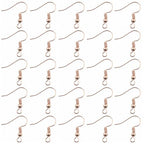 TOAOB 100pcs Earring Hooks Hypo Allergenic French Ear Wires with Ball and Coil 18mm Rose Gold Fish Hook Earrings Making Supplies Jewelry Findings - color: Rose gold