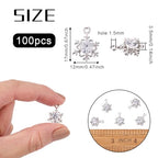 Beadthoven 100Pcs Cubic Zirconia Alloy Charms Snowflake Shaped Platinum Christmas Pendants Sparkly Holiday Charms for Necklace Bracelet Earring Jewelry Making DIY Accessory Hole: 1.5mm - color: Platinum-Snowflake