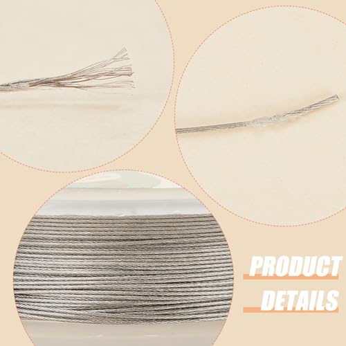 BENECREAT 19 Strands Bead String Wire (0.015 inch/0.38mm, 49FT) Nylon Coated Stainless Steel Beading Wire for Necklace Bracelet Making, LightGray - color: Lightgrey, size: 0.38mm - 19 Strands