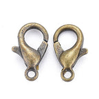 HDSupplies 100 Pieces - Lobster Clasps - Antique Bronze - 10x6mm w/ 1mm Hole - color: Antique Bronze, size: 10x6mm