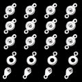 INSPIRELLE 50 Sets Snap Clasps Silver Metal Round Button Clasps for Jewelry Making