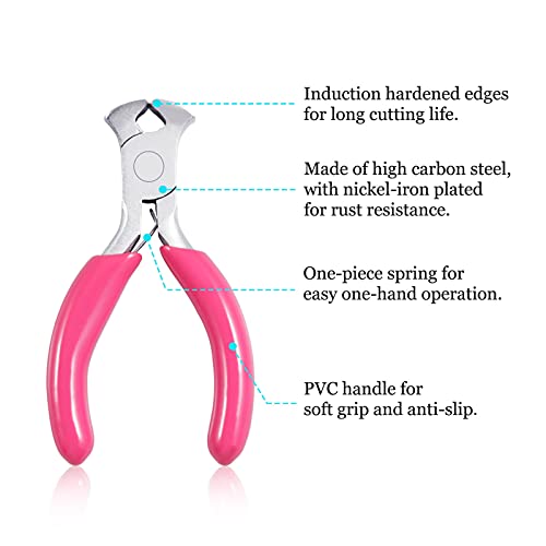 SPEEDWOX Mini End Nipper, 3" End Cutting Pliers with Pink PVC Handle, Jewelry Pliers for Beading Jewelry Making Wire Wrapping DIY Craft Hobby Supplies - style: 3" End Nippers