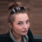 JIC Gem Black Obsidian Crystal Crown Raw Quartz Headband Handmade Tiara Natural Stone Headpiece Women Girls for Wedding Parties - color: Black Obsidian
