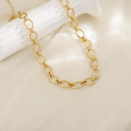 Gold Necklace for Women - Chunky 14K Gold Plated Chain Necklace Cuban Link Paperclip Chain Herringbone Statement Choker Necklace for Women Simple Trendy Jewelry Gifts - style: 10mm-paperclip chain-gd-3