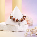 100pcs 14mm Large Hole Beads Glass Crystal Faceted Beads Brown European Crystal Spacer Bead for Valentine's Day Necklace Earring Bracelet Crafts Jewelry Making - color: Brown