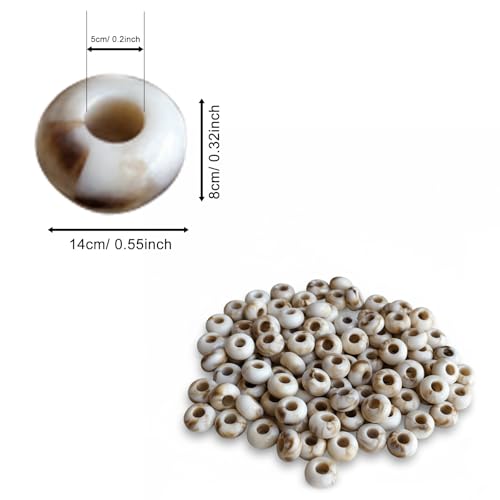 Large Hole Beads for Jewelry Making-100pcs 14mm European Rondelle Spacer Beads,Craft for Bracelets(Milky White) - color: Milky White