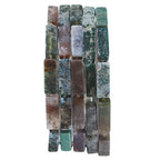 BEADIA Natural Indian Agate Tube Beads 13x4mm 30pcs Rectangle Loose Semi Gemstone Beads for Jewelry Making Design - color: Indian Agate Rectangle