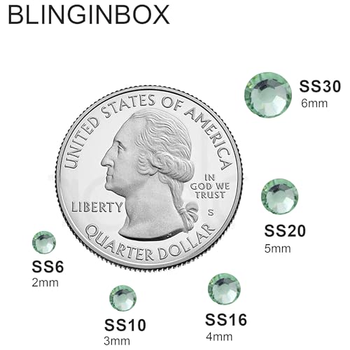 Blinginbox 15000pcs Flatback Rhinestones,Resin Non Hotfix Rhinestones Large Quantity Wholesale for Crafts DIY Creative Design,Clothes,Makeup,Nail Art (5mm=0.2",Lt.Peridot) - color: Lt.peridot, size: 5mm=0.2"
