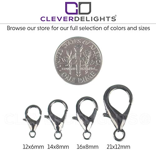 CleverDelights 21x12mm Lobster Clasps - 50 Pack (Gunmetal) - color: Gunmetal