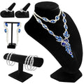 6 Pcs Velvet Jewelry Display Set- Velvet Necklace Bust Holder Mannequin Bust & T-Bar 2 T Shape Earring Stand 2 Ring Finger Jewelry Holder Bracelet Organizer for Jewelry Showcase