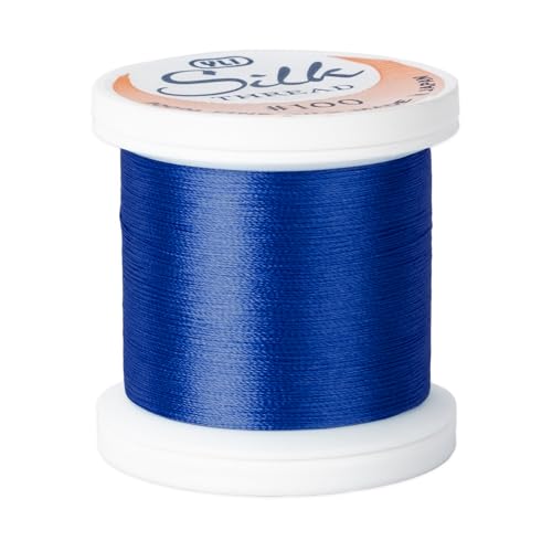 YLI Threads Silk Thread – 100 wt Fine Japanese Silk for Appliqué, EPP, and Quilting - Royal Blue - color: Royal Blue